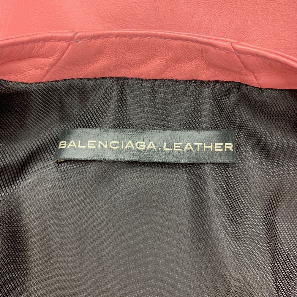 BALENCIAGA Size 6 Pink Quilted Leather Moto Biker Jacket - Picture 10 of 10
